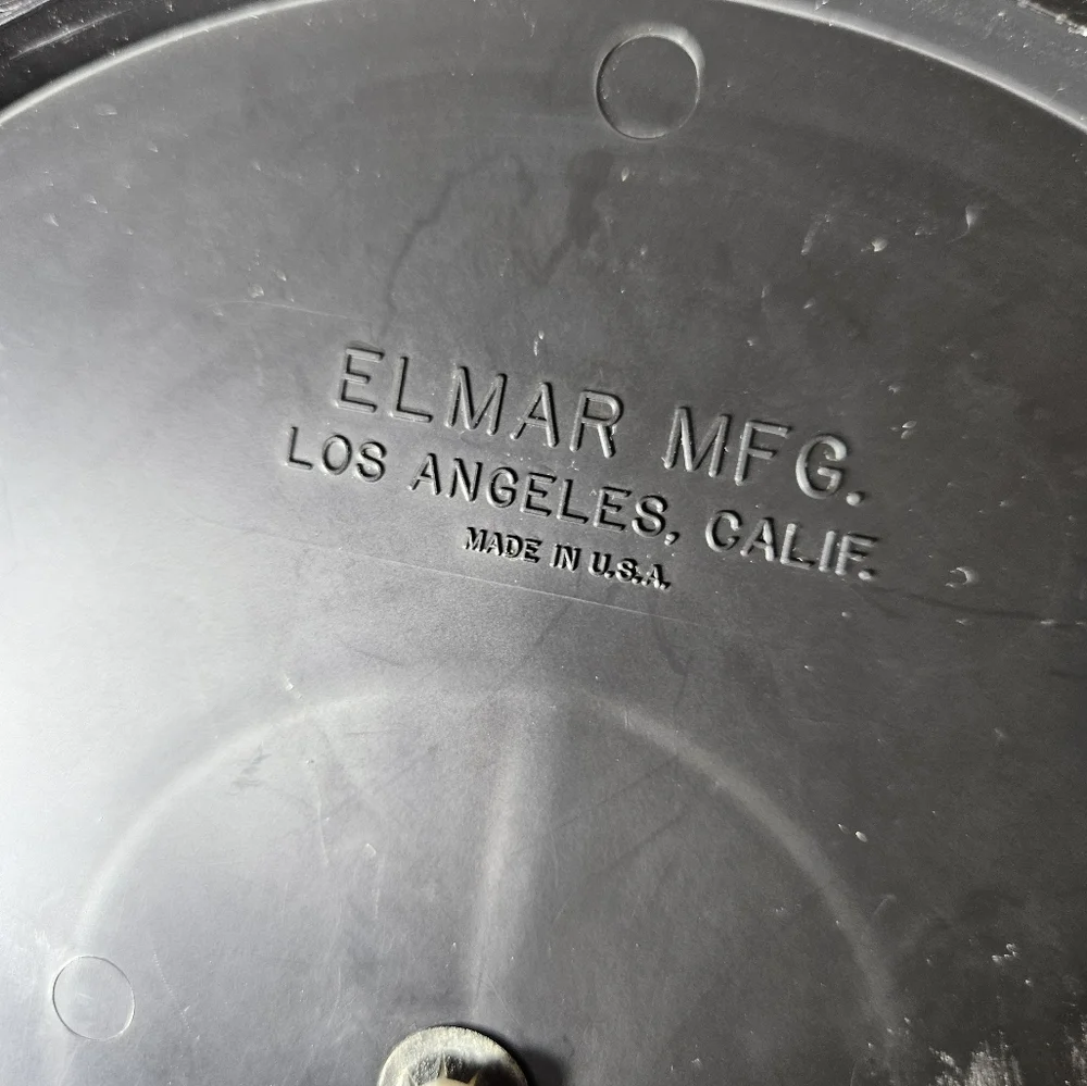 Mid Century Elmar MFG Los Angeles Brown Vinyl Ice Bucket.
